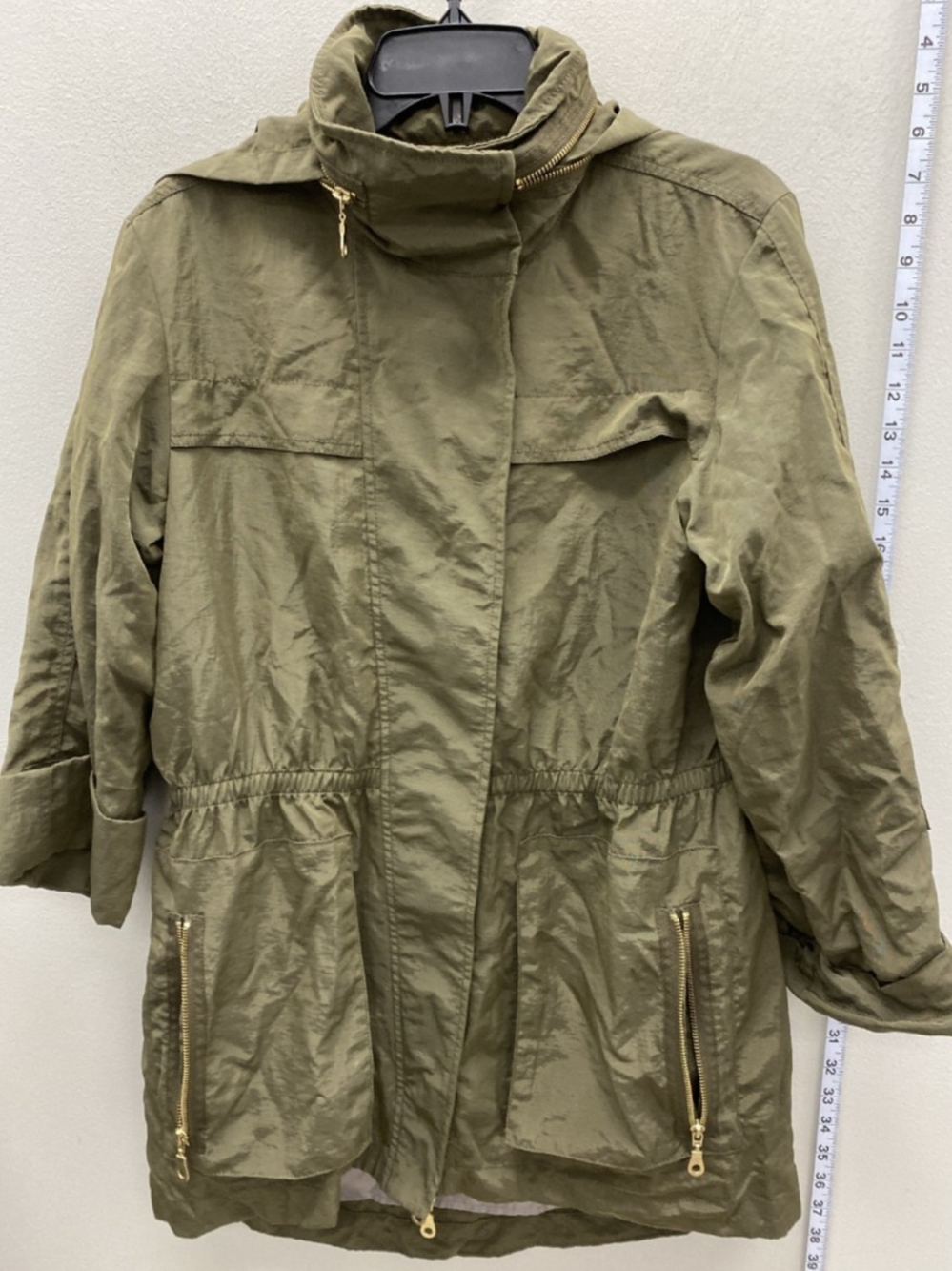 Anorak Dark Olive Water Resistant Rain Jacket Size M NWT MSRP 114